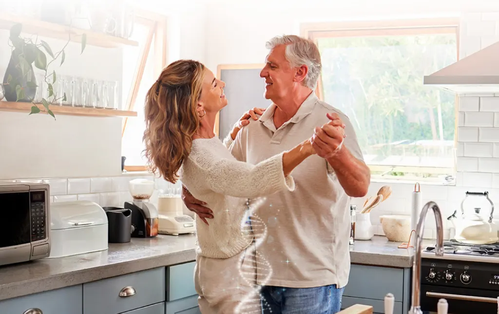 Happy couple in the kitchen